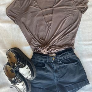 Low front cut out casual top